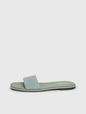 meteor green logo sandals for women calvin klein