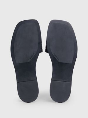 black logo sandals for women calvin klein