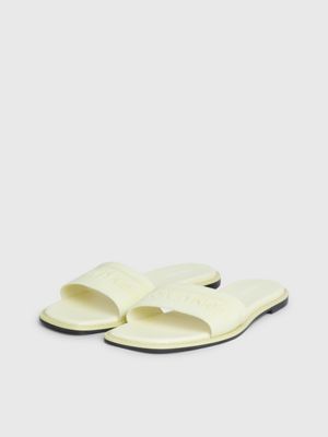 tender yellow logo sandals for women calvin klein