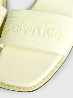 tender yellow logo sandals for women calvin klein