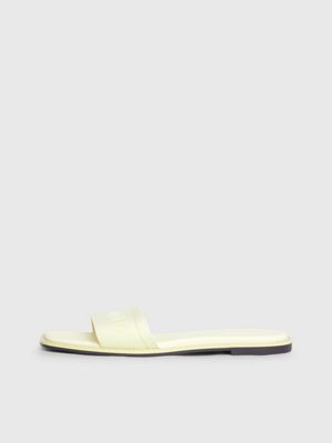 tender yellow logo sandals for women calvin klein