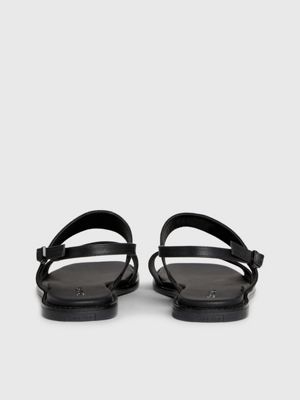 black logo sandals for women calvin klein