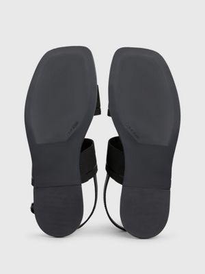 black logo sandals for women calvin klein