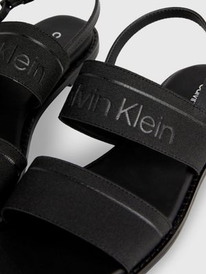 black logo sandals for women calvin klein