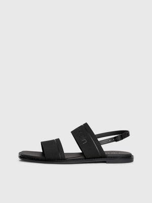 black logo sandals for women calvin klein