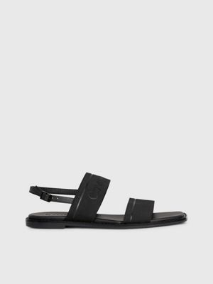 black logo sandals for women calvin klein