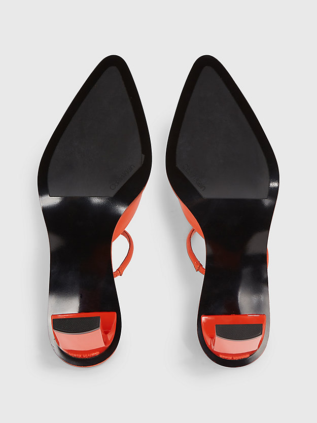 flame leather mule pumps for women calvin klein