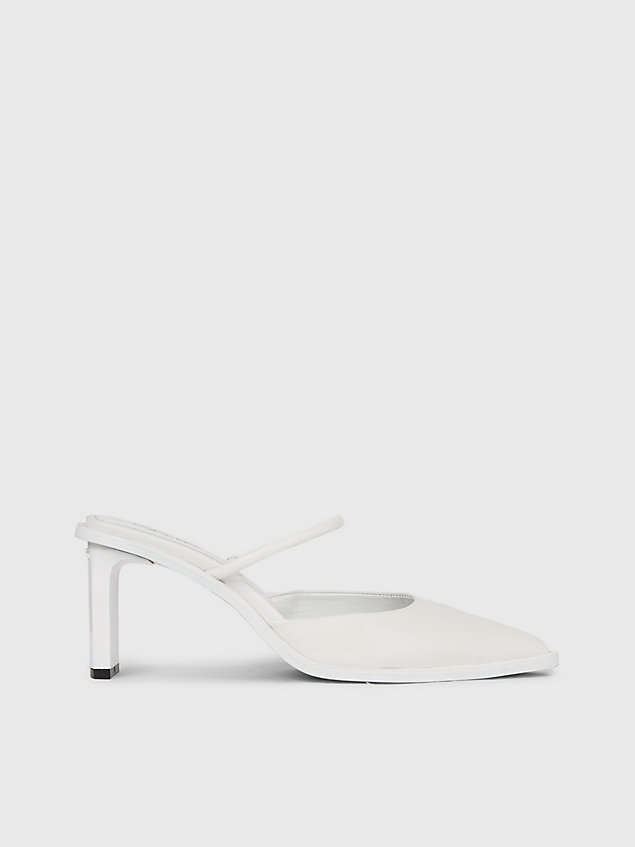 white leather mule pumps for women calvin klein