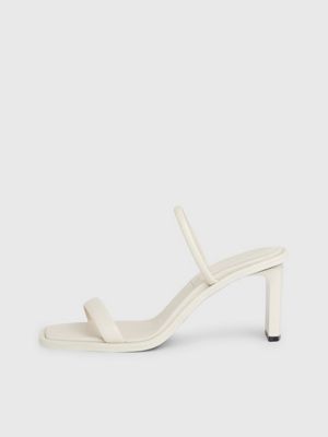 dk ecru leather stiletto sandals for women calvin klein