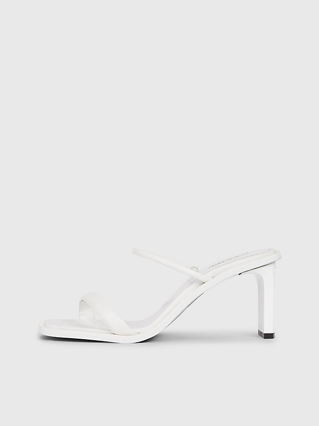 white stiletto-sandalen aus leder für damen - calvin klein