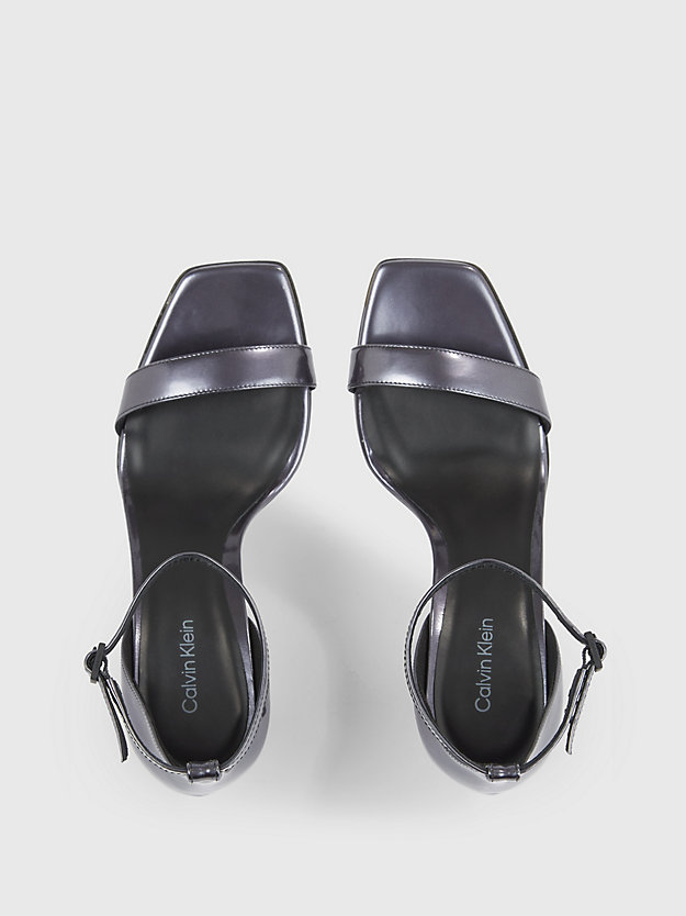 petrol leather stiletto sandals for women calvin klein