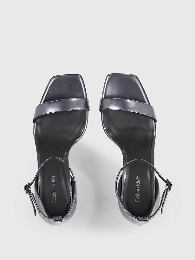 black leather stiletto sandals for women calvin klein