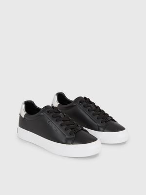 Womens black and silver on sale trainers