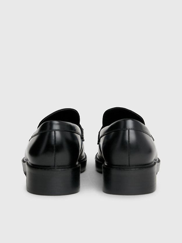 ck black loafers aus leder für damen - calvin klein