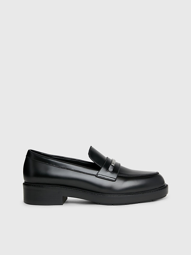 black leather loafers for women calvin klein