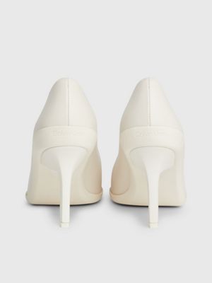 dk ecru leather stiletto pumps for women calvin klein