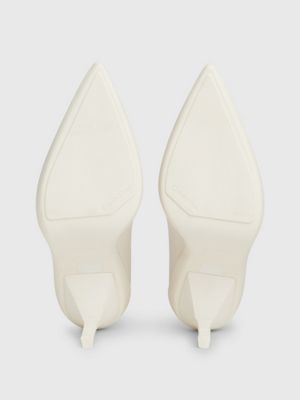 dk ecru leather stiletto pumps for women calvin klein