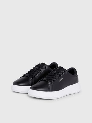 black leather trainers for women calvin klein