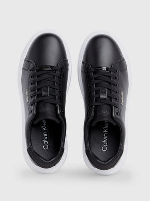 black leather trainers for women calvin klein