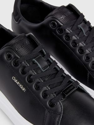 black leather trainers for women calvin klein