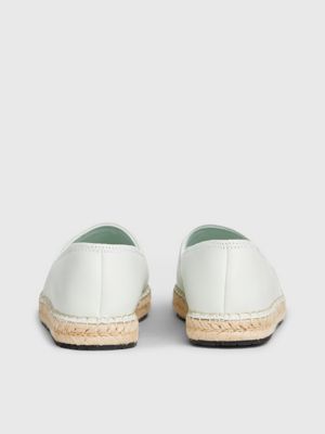 milky green leather espadrilles for women calvin klein