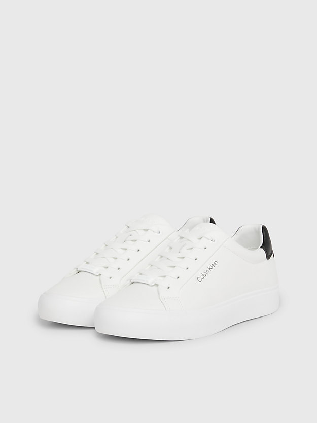 white/black leather trainers for women calvin klein