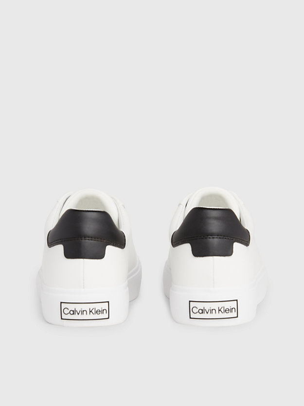 white / black leather trainers for women calvin klein