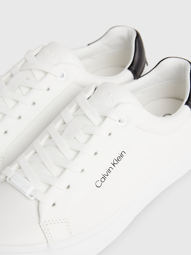 white/black leather trainers for women calvin klein