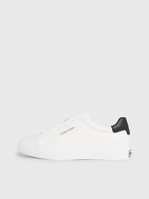 sneaker in pelle white / black da donne calvin klein