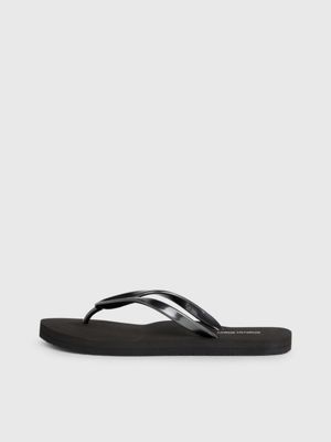 black flip flops for women calvin klein