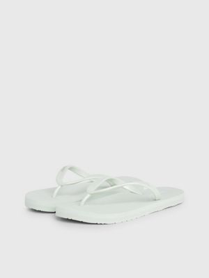 milky green flip flops for women calvin klein