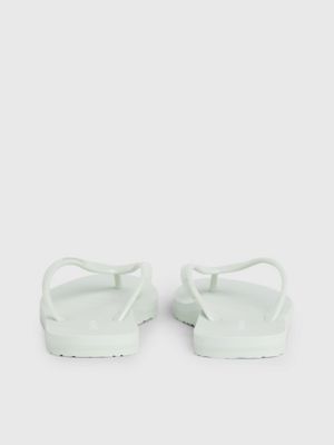 milky green flip flops for women calvin klein