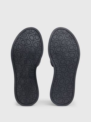 ck black leather sandals for women calvin klein