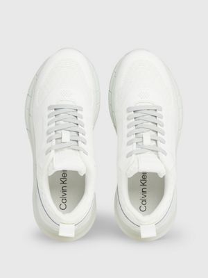 white/milky green trainers for women calvin klein