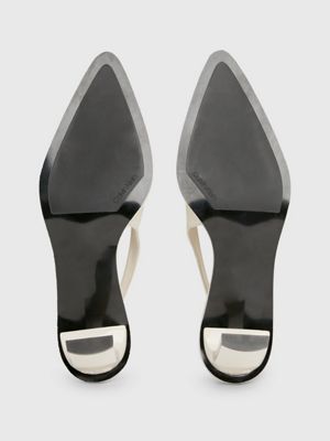 dk ecru leather slingback pumps for women calvin klein