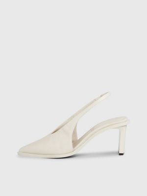 dk ecru leather slingback pumps for women calvin klein