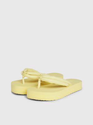 tender yellow platform flip flops for women calvin klein