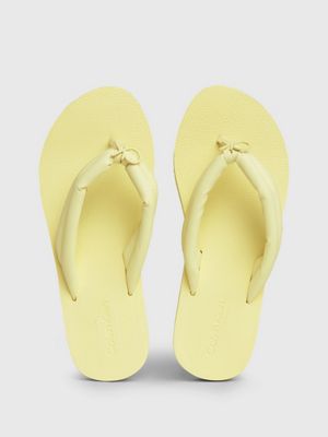 tender yellow platform flip flops for women calvin klein