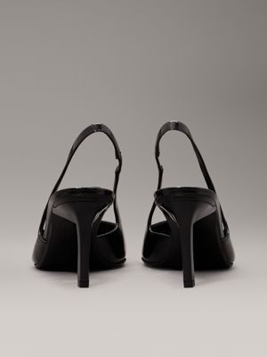 black leather slingback pumps for women calvin klein