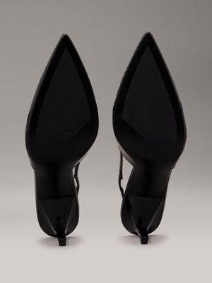 black leather slingback pumps for women calvin klein