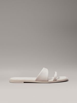 beige leather sandals for women calvin klein