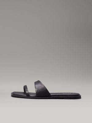 black leather sandals for women calvin klein