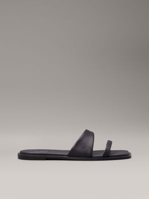 black leather sandals for women calvin klein