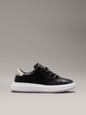 black leren sneakers voor dames - calvin klein