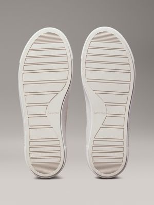 white/metal cameo leather trainers for women calvin klein