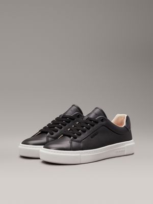 black leather trainers for women calvin klein