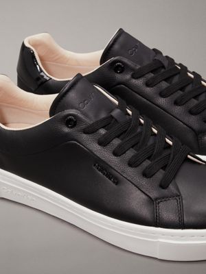 black leather trainers for women calvin klein