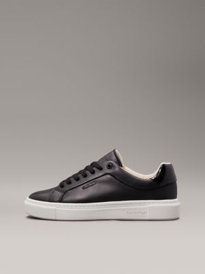 black leather trainers for women calvin klein