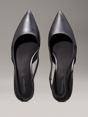 black leather slingback ballerinas for women calvin klein