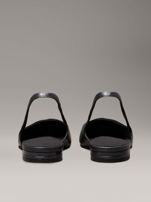 black leather slingback ballerinas for women calvin klein